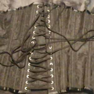 Black steel boned corset, NWOT